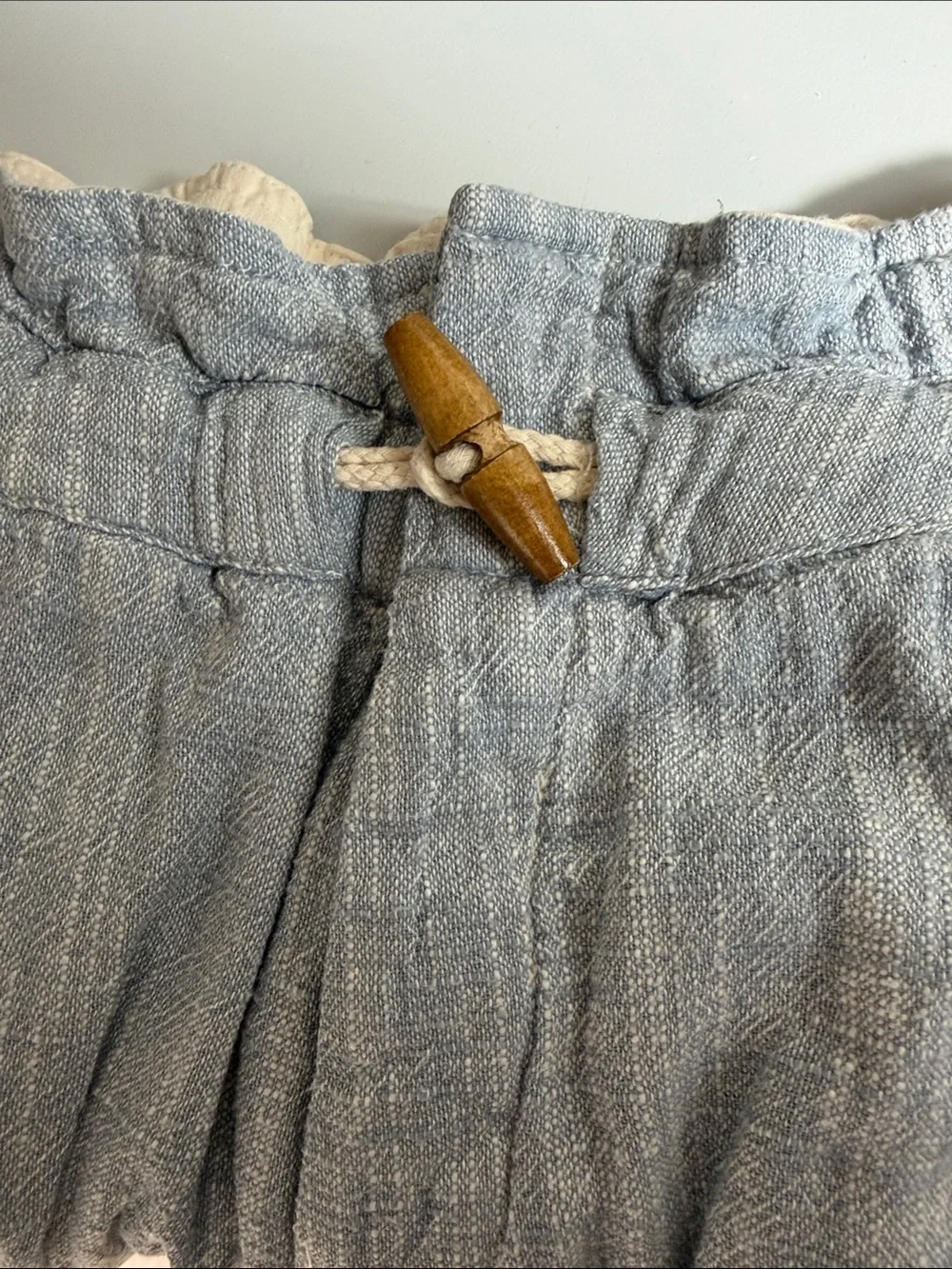 Free People Linen-Blend Relaxed Fit Chinos XS Paperbag Waist
